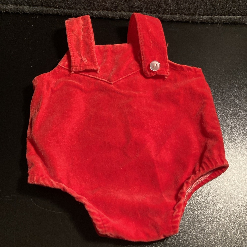 Vintage Cabbage Patch Kids Red Romper 1980's CPK Doll Canada LTEE Read